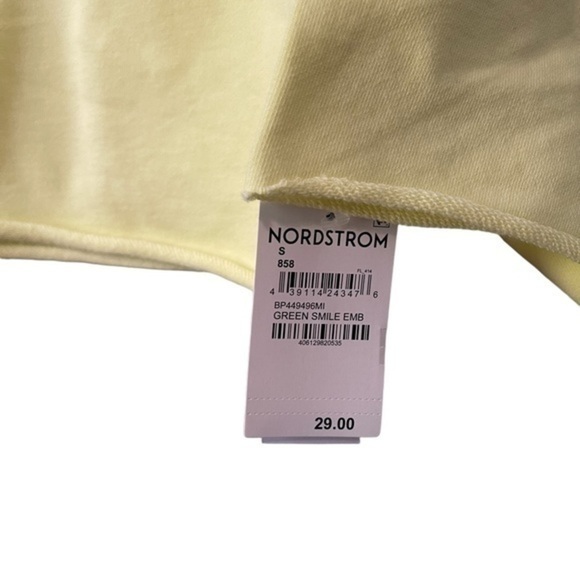 🔹5/$25🔹 BP NWT Women's Yellow Smile Short‎ Sleeve Sweatshirt Cropped. Small - Picture 6 of 9